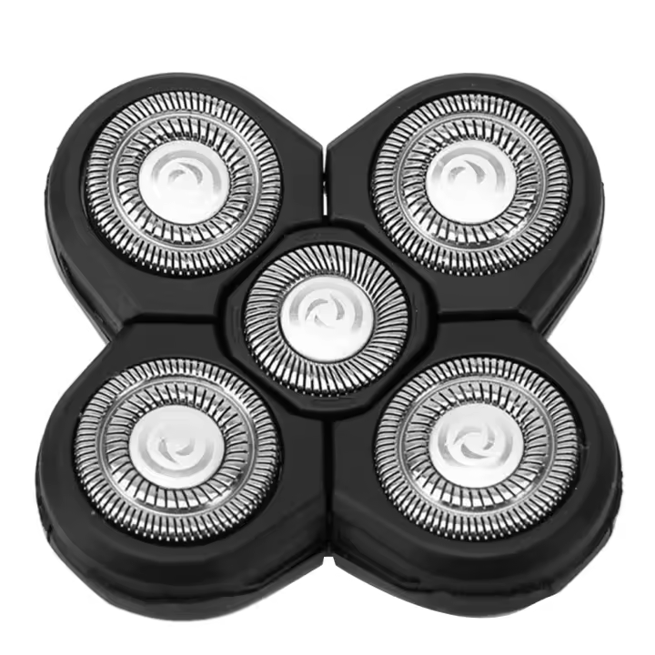 Cabezal de repuesto para afeitadora, cabezal giratorio de cinco cuchillas, lavable y resistente al agua, 2 piezas - 1