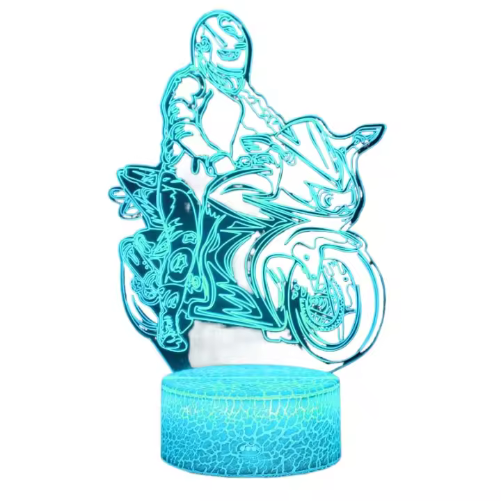 Lámpara de ilusión 3D para montar en motocicleta Luz de noche LED para cabeza - 1