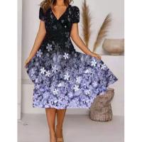 Vestido de manga corta a la moda de verano para mujer, vestidos estampados para mujer - details 2