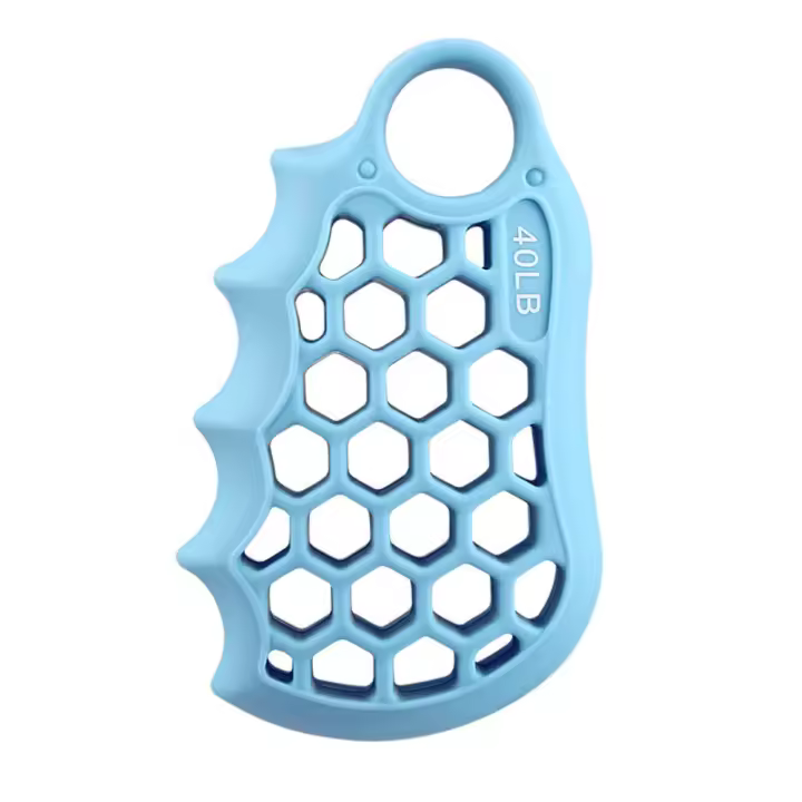 Entrenador de fuerza de agarre de panal con anillo de transporte, ejercitador ergonómico de fuerza de dedo de silicona 20/40/60LB - 1