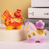 Adornos de caballo del zodiaco Kawaii, estatua de caballo de dibujos animados de resina giratoria hecha a mano, mascota del caballo, año del caballo - details 1