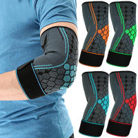 1Pair Sports Adjustable Elbow Compression Support Elbow Brace Sleeves with Strap for Fitness Running Basketball Volleyball - details 0