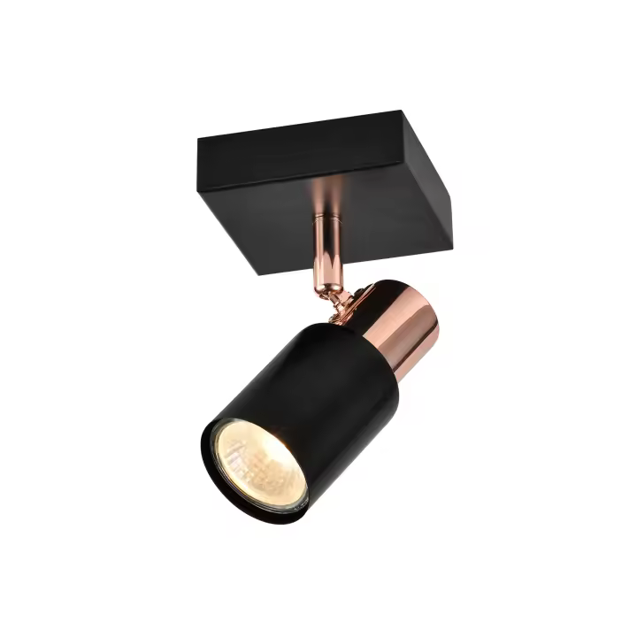 CBJKTX Foco de techo Focos de techo 1 bombilla GU10 negra ajustable 355 ° - 1
