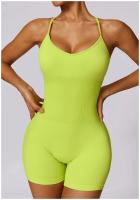 Mono de Yoga para Mujer Kailuoka Sexy Fitness Romper Sin Mangas y Espalda Disfraz Deportivo Corto en Color Sólido para Otoño e Invierno Material Exterior de Nylon - details 21