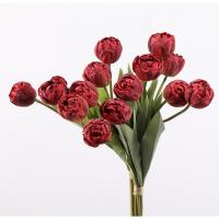 7 uds/paquete de ramas de tulipán artificiales realistas simulación DIY flores de seda decoración del hogar flores falsas florales de 44CM - details 3