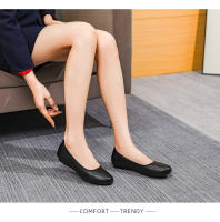 Zapatos de trabajo de mujer negros de suela suave, zapatos profesionales de cuero para trabajo, entrevista, asistente de vuelo, zapatos cómodos antideslizantes, hotel de suela plana, zapatos de herramientas - details 5