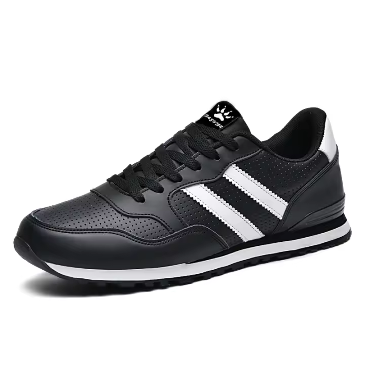 Zapatillas de deporte de cuero para hombre, zapatos deportivos informales para exteriores, antideslizantes, transpirables, cómodos para caminar - 1