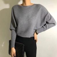 Suéter grueso con manga de murciélago para mujer, ropa para exteriores de otoño e invierno, suéter de punto versátil suelto e informal - details 0