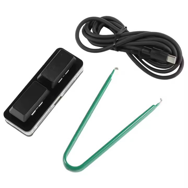 Teclado de atajo personalizado de 2 teclas, USB, eje mecánico intercambiable en caliente, cable para entrar en el espacio, teclado de corte de pantalla personalizado, negro - 1