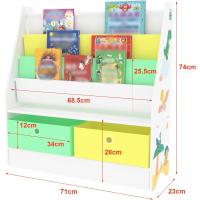 Estantería para Niños con Diseño de Unicornio Organizador de Libros con 3 Estantes y 2 Cajones Plegables 74 x 71 x 23 cm Blanco/Morado/Rosa - details 14