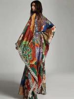 Kimono Bohemio Vintage para Mujer Cubierta de Playa de Verano Grande con Estampado - details 2