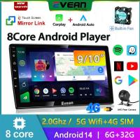 (6GB + 32GB 4G SIM) Evean 10,1 "/9" 2DIN Ocat Core Radio de coche Android reproductor Multimedia navegación Carplay Android Auto - details 0
