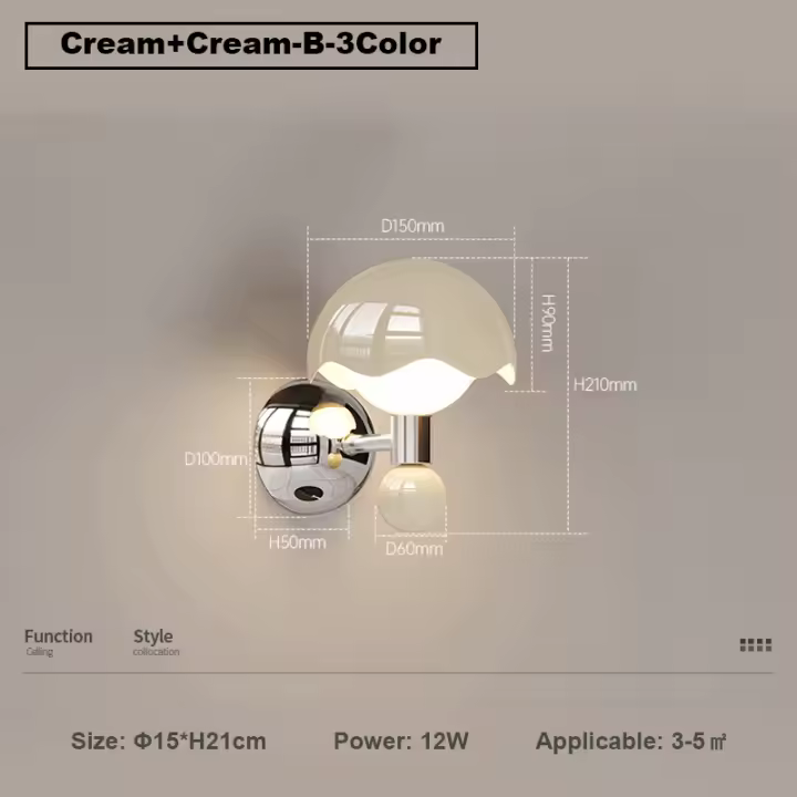 Lámpara de pared con interruptor de extracción de cáscara de huevo francés TOMAX - Lámpara de noche vintage con protección para los ojos, estilo crema (garantía de 1 año) |   Modelo 2025) - 1