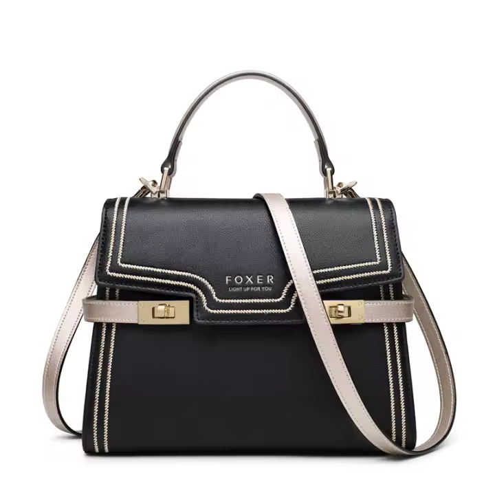 FOXER-mini bolsos de hombro cruzados para mujer, bolso de mensajero de cuero dividido de gran capacidad, de lujo - 1