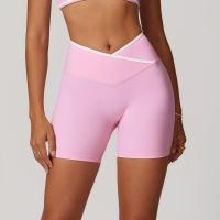 Pantalones cortos de Yoga cruzados de cintura alta, ajustados y Nude, pantalones deportivos de levantamiento de cadera de melocotón, pantalones de Fitness al aire libre para mujer - details 3