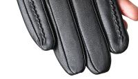 Guantes de piel de oveja para mujer, manoplas cortas de terciopelo fino para pantalla táctil, de cuero, de buena calidad, para invierno, 2226 - details 201
