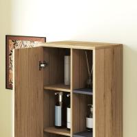 Columna Pared Compartimentos Abiertos y 2 Puertas Morno 40x24x141,5 cm Natural - details 7