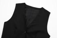 TRAFZA-Chaleco informal de lino y algodón para mujer, prenda de vestir con cuello en V, elegante, sin mangas, para verano - details 5