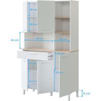0F9940A - Alacena de Cocina, aparador Comedor, recibidor, Mueble Auxiliar 4 Puertas + 1 Cajon y Estante Interior - details 31