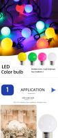 Bombillas LED Coloridas 10Pcs Lámpara de Bombilla E27 3W AC 220V-240V Linterna para Decoración de Hogar y Fiestas - details 0