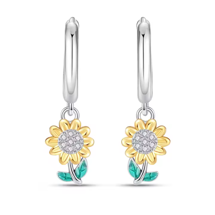 2025 Pendientes de aro de plata de ley 100% 925 con 3 pares de dijes para mujer con circonita cúbica, luna y estrellas, elegantes regalos de joyería de cumpleaños - 1
