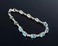 -pulsera de plata de ley 925 para mujer, brazalete exquisito de plata de zafiro, regalo de joyería - details 5