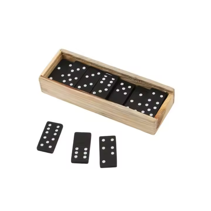 Juego de mesa de dominó en caja de madera, 28 piezas, juguete educativo, juego de mesa para interiores, adecuado para hombres y mujeres - 1