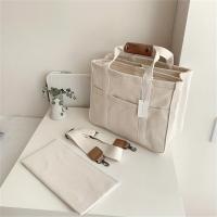 Bolso de mano de lona duradero, ligero, Top abierto con bolsillos, versátil para mamás y moda diaria - details 4