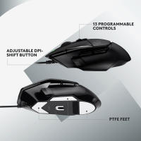Logitech G502X Wired Gaming Mouse Lightforce Hybrid Optical-mechanical Primary Switches Hero 25k Sensor For E-sports Games - details 3