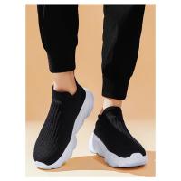 Zapatos Deportivos Con Plataforma A La Moda Para Hombre, Zapatillas Informales De Punto Rojo De Alta Calidad, Zapatillas Para Correr Ligeras Y Transpirables Sin Cordones Para Hombre - details 23