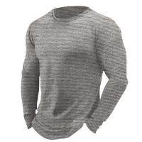 Camiseta deportiva informal de manga larga con cuello redondo para hombre, adecuada para fiestas - details 4