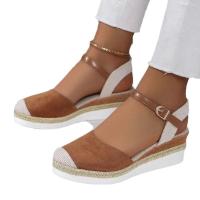Sandalias de tacón de cuña para mujer, zapatos de verano - details 7