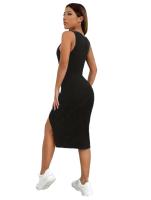 Productos transfronterizos para primavera y verano, vestido de tela con rayas abiertas, falda cosida a la cadera con tirantes lisos de - details 11