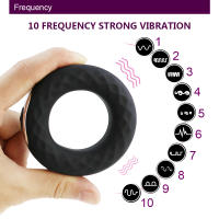 Anillo Vibrador de Silicona para Pene con Clítoris Juguetes Sexuales para Hombres Anillo de Retardo de Eyaculación Ajustable Largo Duración - details 1