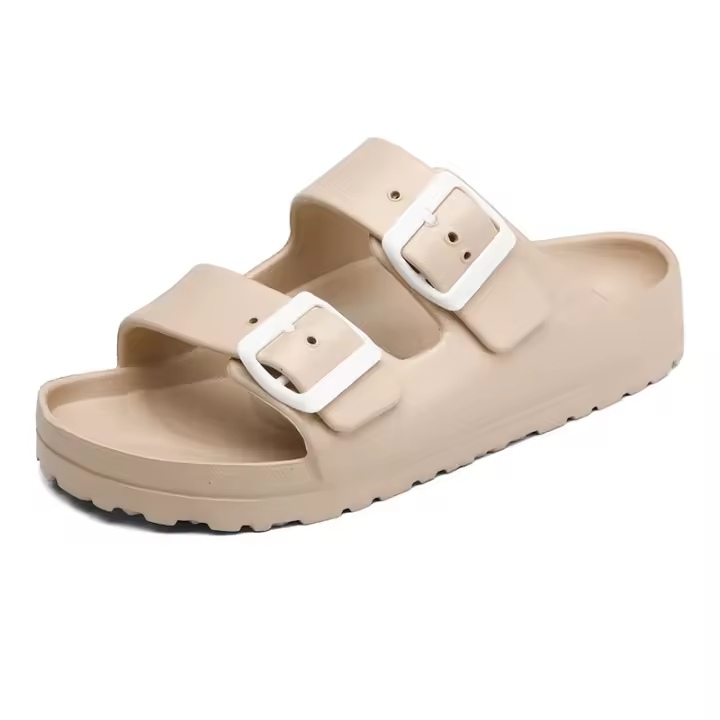 Zapatillas clásicas de verano para mujer, sandalias de playa sin cordones con doble hebilla, EVA ligera y cómoda - 1