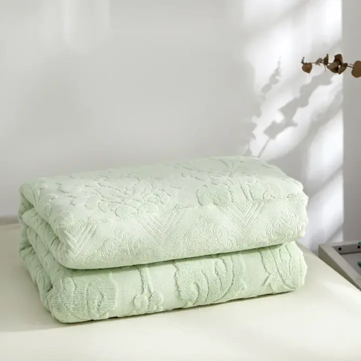 Manta de Algodón Jacquard Suave y Transpirable Ideal para Hogar y Sofá Cubierta de Cama de Verano - 1