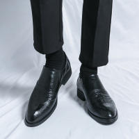 Zapatos de Negocios Formales de Cuero Vintage Británico Cómodos y Transpirables con Tacón Bajo - details 14