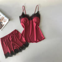 Conjunto de Pijama de Verano 2024 para Mujeres Sexy Escote en V Cómodo y Transpirable con Shorts de Suspensores - details 8