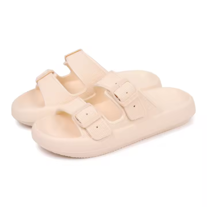 Nueva plataforma zapatillas resistentes al desgaste doble hebilla frescas zapatillas pareja verano mujeres al aire libre interior pisando mierda sandalias - 1