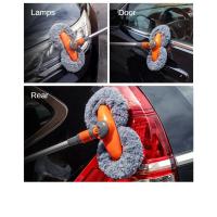 Fregona para lavadora de coches, cepillo de espuma para lavado, cabezal de doble cepillo, mantenimiento de limpieza de ventanas de techo, fregona telescópica de tres secciones, accesorios para coche - details 2