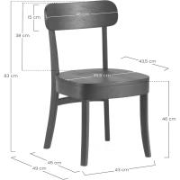 Pack 2 sillas Color Nogal, Madera Maciza, 45,5 cm (Ancho) 49 cm (Profundo) 83 cm (Alto) - details 2