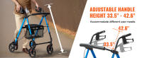 VEVOR andador enrollable para personas mayores y adultos, andador plegable de aluminio ligero con asiento y Asa ajustables - details 2