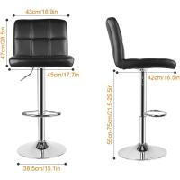 Taburetes de Cocina Altos Silla de Bar Regulable en Altura con Respaldar y Reposapiés - details 10