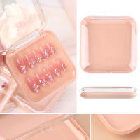 Caja de Almacenamiento de Arte de Uñas Cuadrada Rosa Organizador de Manicura para Falsas Herramienta Contenedor de Punta de Uñas  75*75*17mm - details 0