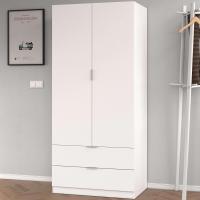 Armario de 2 Puertas y 2 Cajones Acabado en Blanco Artik Medidas: 81 cm (Ancho) x 180 cm (Alto) x 52 cm (Fondo) - details 1