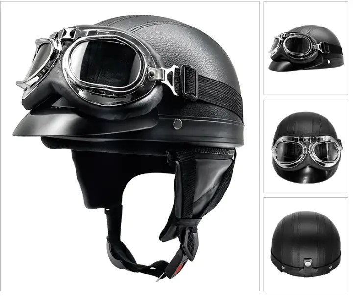 Cascos de moto semiabiertos, gafas de protección UV - 1