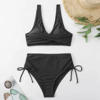 Conjunto de Bikini de 2 Piezas para Mujer Traje de Baño Sin Mangas con Cuello en V y Cintura Alta - details 23