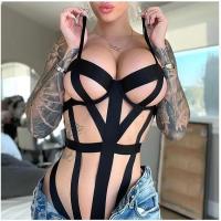 Conjunto Gótico de Lencería Estrella Top Bodysuit con Cruces para Mujeres - details 1