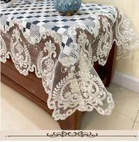Mantel ENCE de lujo para salón, funda para dormitorio, papel tapiz para fiesta, bordado blanco americano, decoración de mesa de comedor - details 16