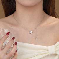 Collar Colgante de Mariposa Floral de Plata Fina S999 Sin Alergias, Moda para Mujeres, Joyería de Metal China - details 6